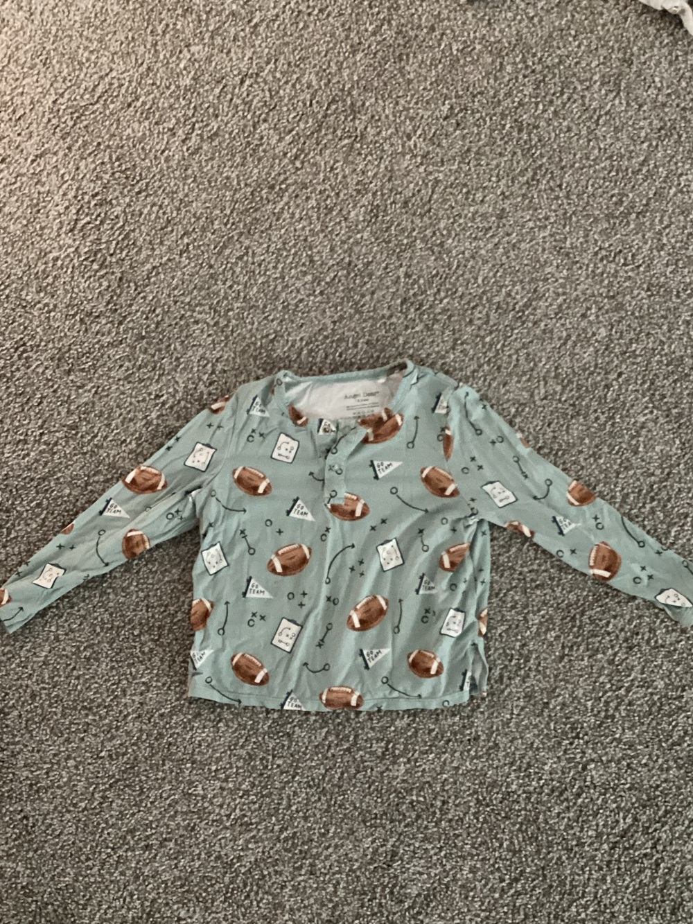 Angel Dear 18-24M Football Print Top - Mint Green